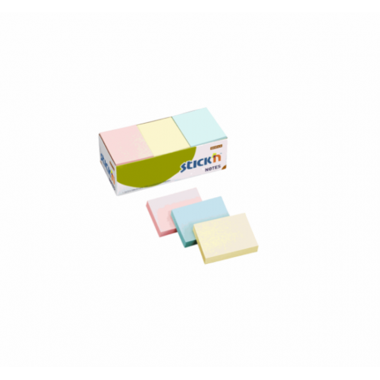 STICK'N ΧΑΡΤΙΑ ΑΥΤΟΚΟΛΛΗΤΑ 38x50mm 100Φ. ΠΑΣΤΕΛ 3ΧΡ.